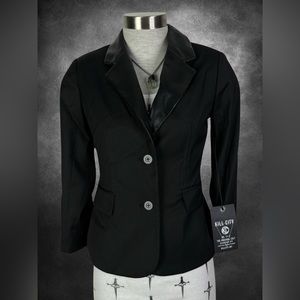 Kill City Faux Leather Goth Witch Secretary Black Blazer Jacket